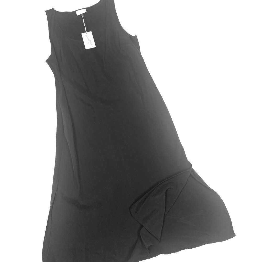 Universal Thread Maxi T Shirt Dress Womens Large Black Sleeveless Side Slit NWT